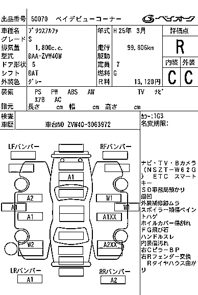 TOYOTA PRIUS ALPHA 2013