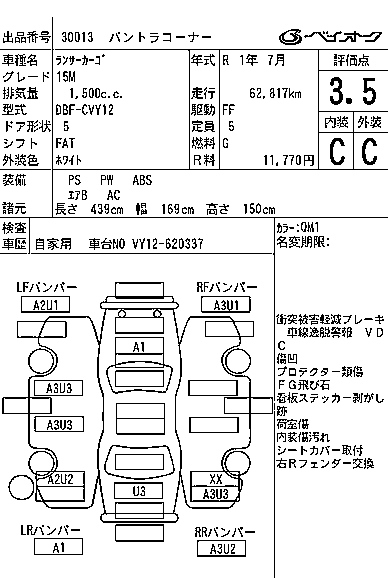MITSUBISHI LANCER VAN 2019