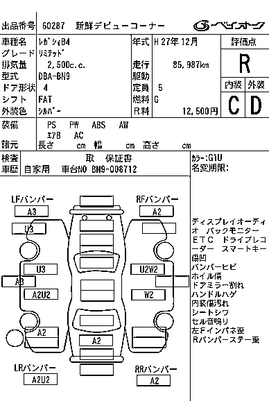 SUBARU LEGACY B4 2015