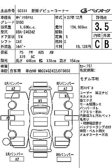 MERCEDES BENZ B CLASS 2015