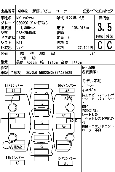 MERCEDES BENZ C CLASS 2010