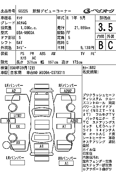 TOYOTA TANK 2019