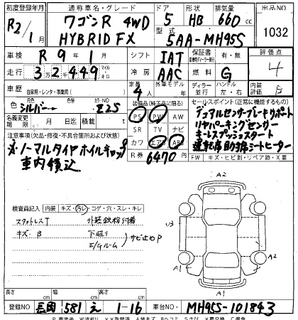 Аукционный лист SUZUKI WAGON R 2020
