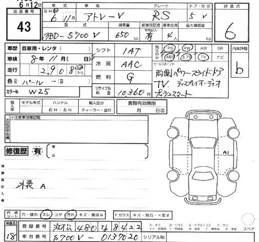 Аукционный лист DAIHATSU ATRAI VAN 2024