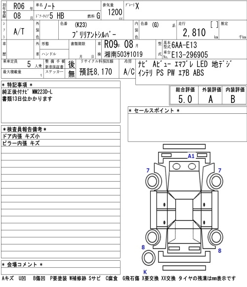 Аукционный лист NISSAN NOTE 2024