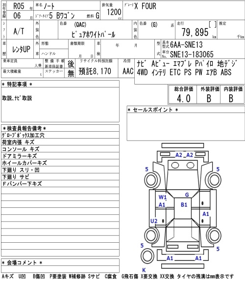 Аукционный лист NISSAN NOTE 2023