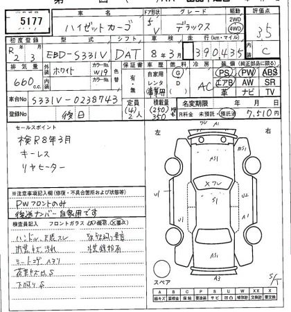 Аукционный лист DAIHATSU HIJET VAN 2020