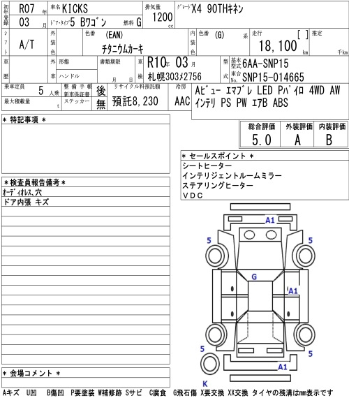 Аукционный лист NISSAN KIX 2025