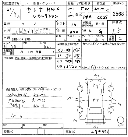 Аукционный лист NISSAN SERENA 2009