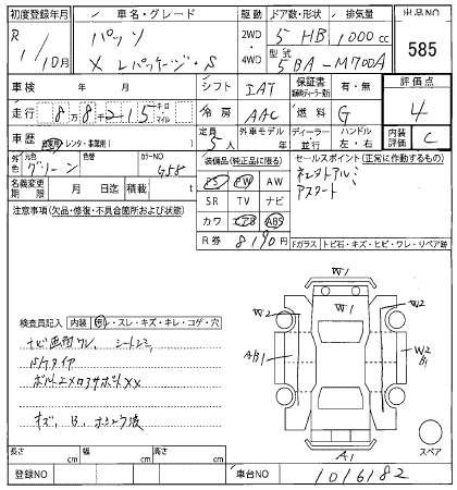 Аукционный лист TOYOTA PASSO 2019