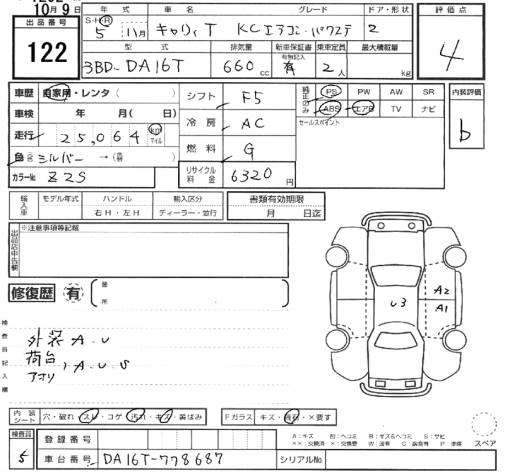 Аукционный лист SUZUKI CARRY TRUCK 2023
