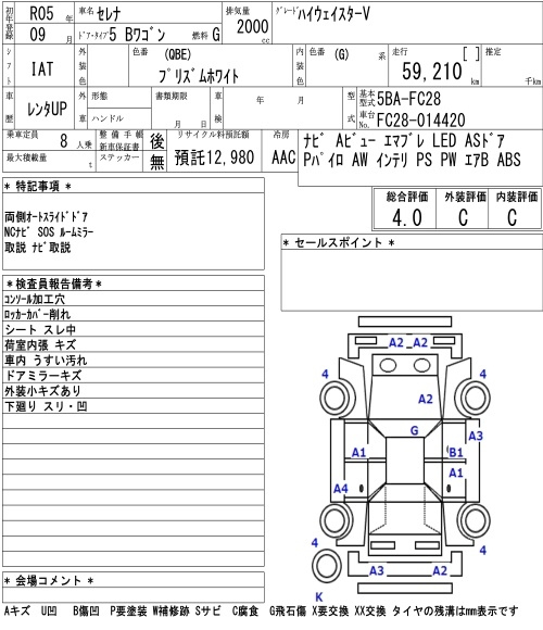 Аукционный лист NISSAN SERENA 2023