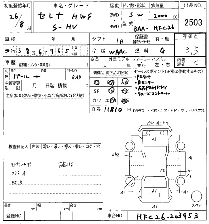 Аукционный лист NISSAN SERENA 2014