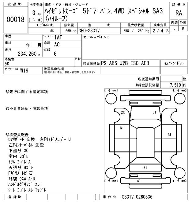 Аукционный лист DAIHATSU HIJET VAN 2021