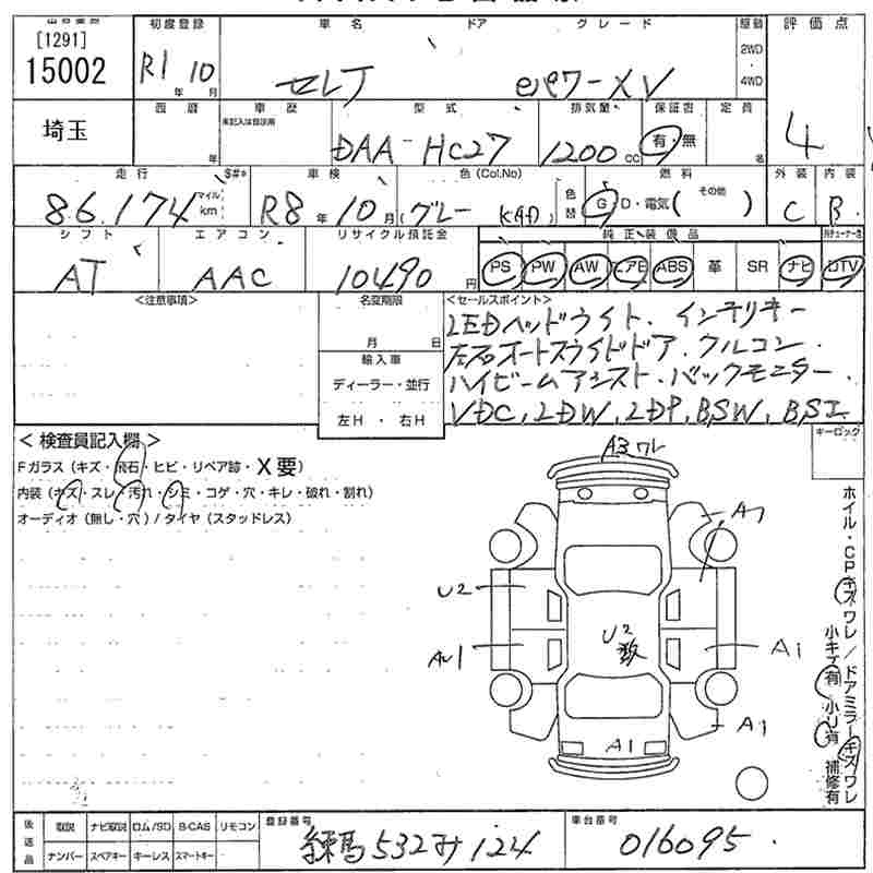 Аукционный лист NISSAN SERENA 2019