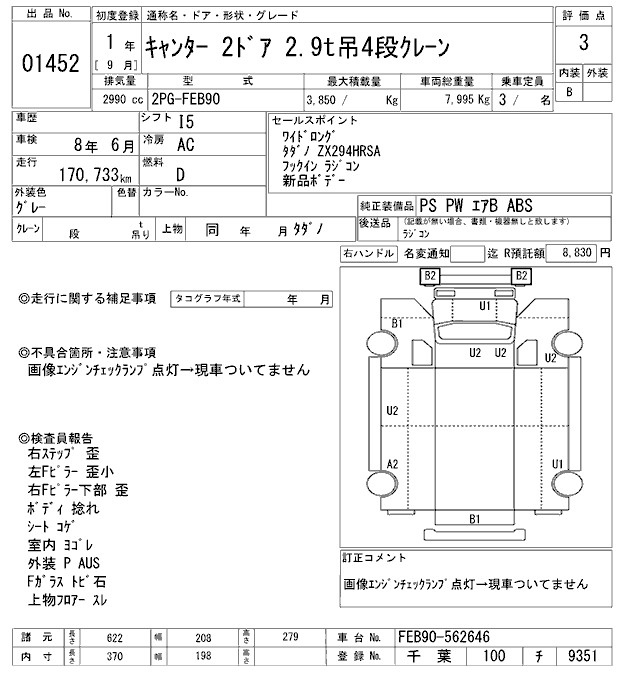 Аукционный лист MITSUBISHI CANTER 2019