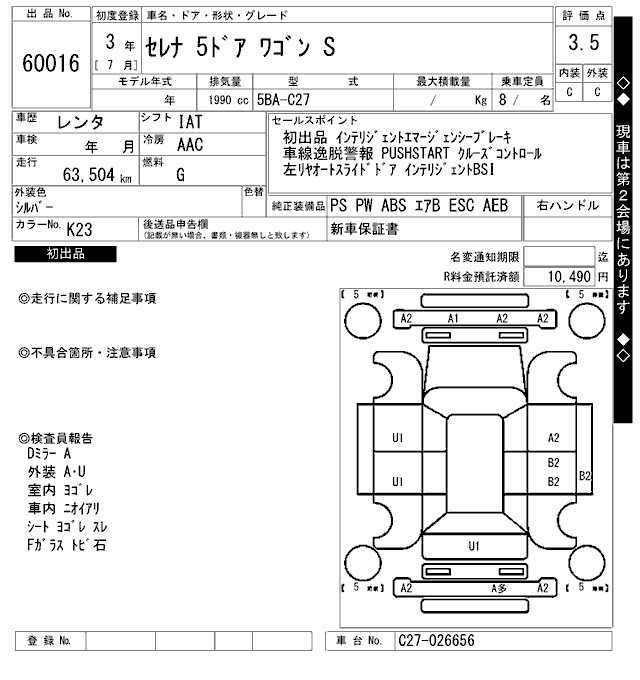 Аукционный лист NISSAN SERENA 2021