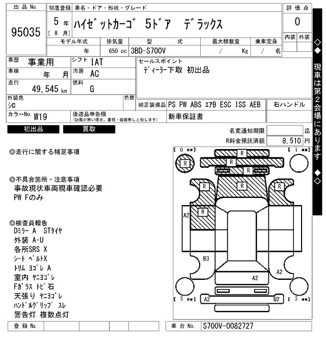 Аукционный лист DAIHATSU HIJET VAN 2023