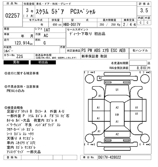 Аукционный лист MAZDA SCRUM 2021