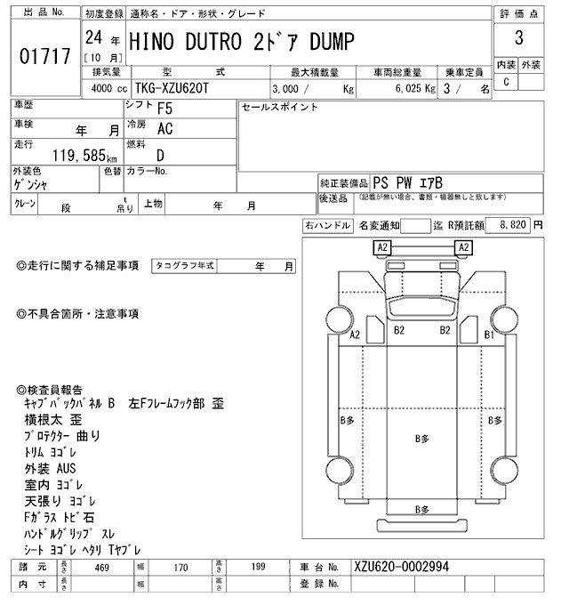 Аукционный лист HINO DUTRO 2012