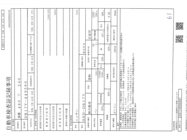 NISSAN CLIPPER VAN 2020