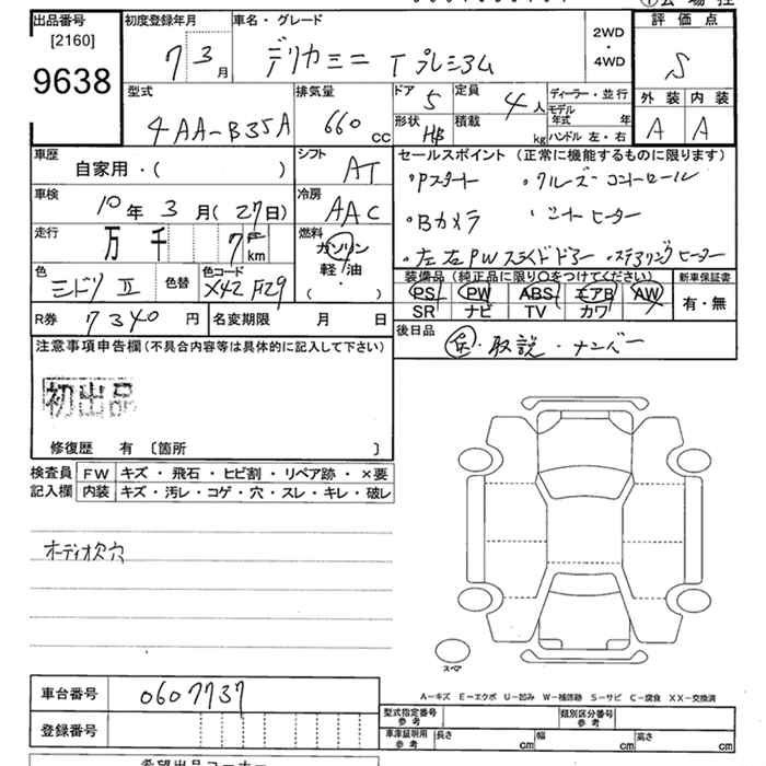 Аукционный лист MITSUBISHI DELICA MINI 2025