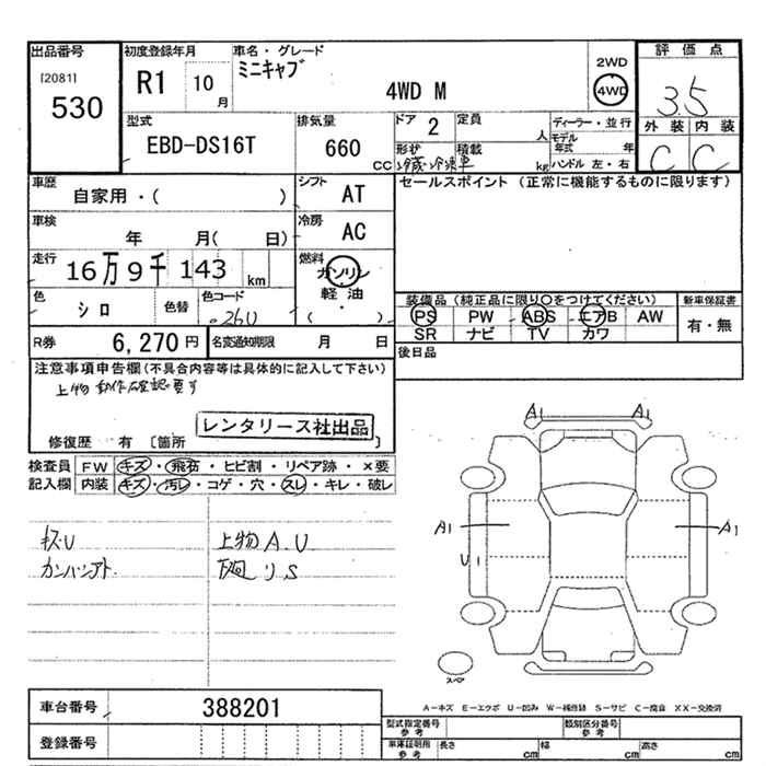 Аукционный лист MITSUBISHI MINICAB TRUCK 2019