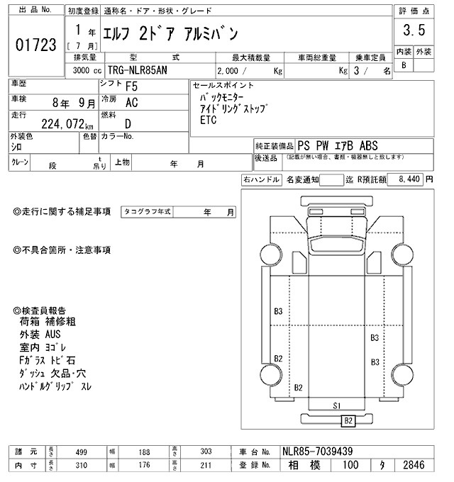 Аукционный лист ISUZU ELF 2019