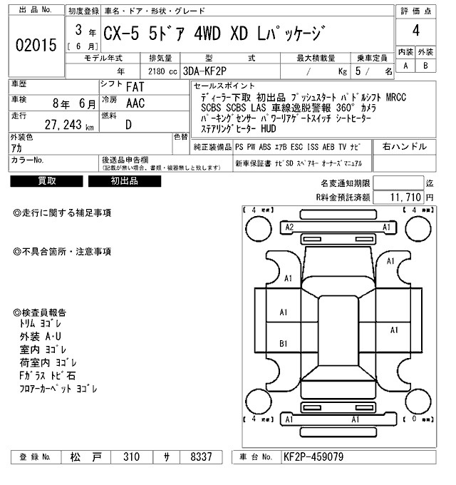 Аукционный лист MAZDA CX-5 2021