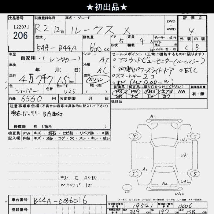 Аукционный лист NISSAN ROOX 2020