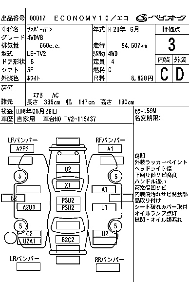 SUBARU SAMBAR 2008
