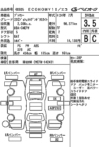 MAZDA PREMACY 2012