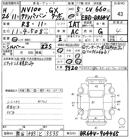 NISSAN CLIPPER VAN 2014