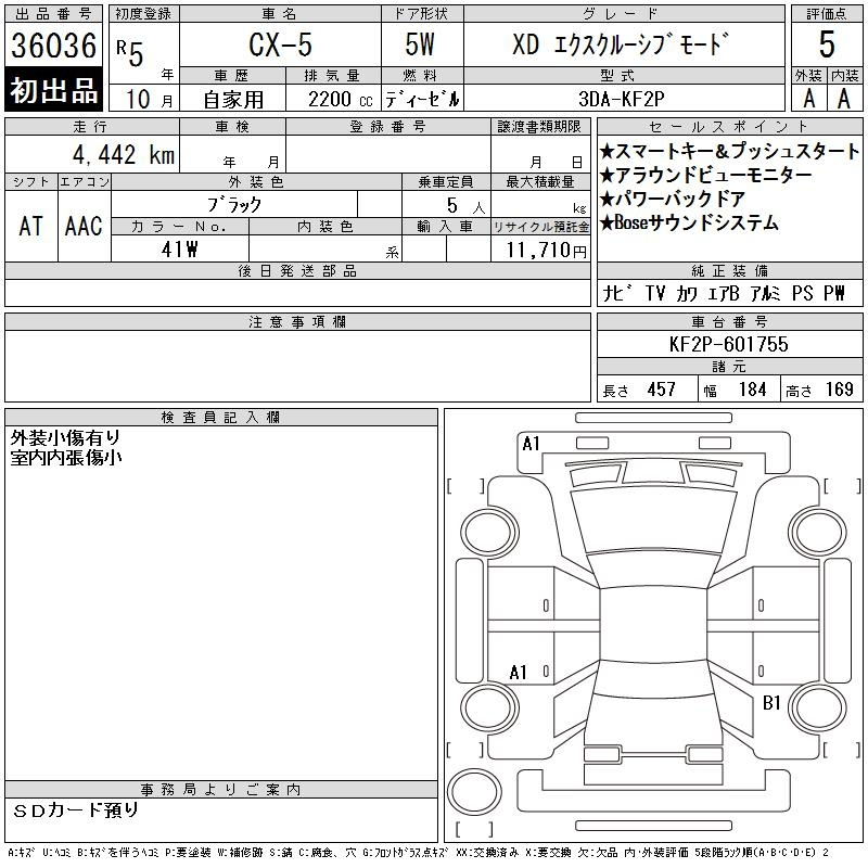 Аукционный лист MAZDA CX-5 2023