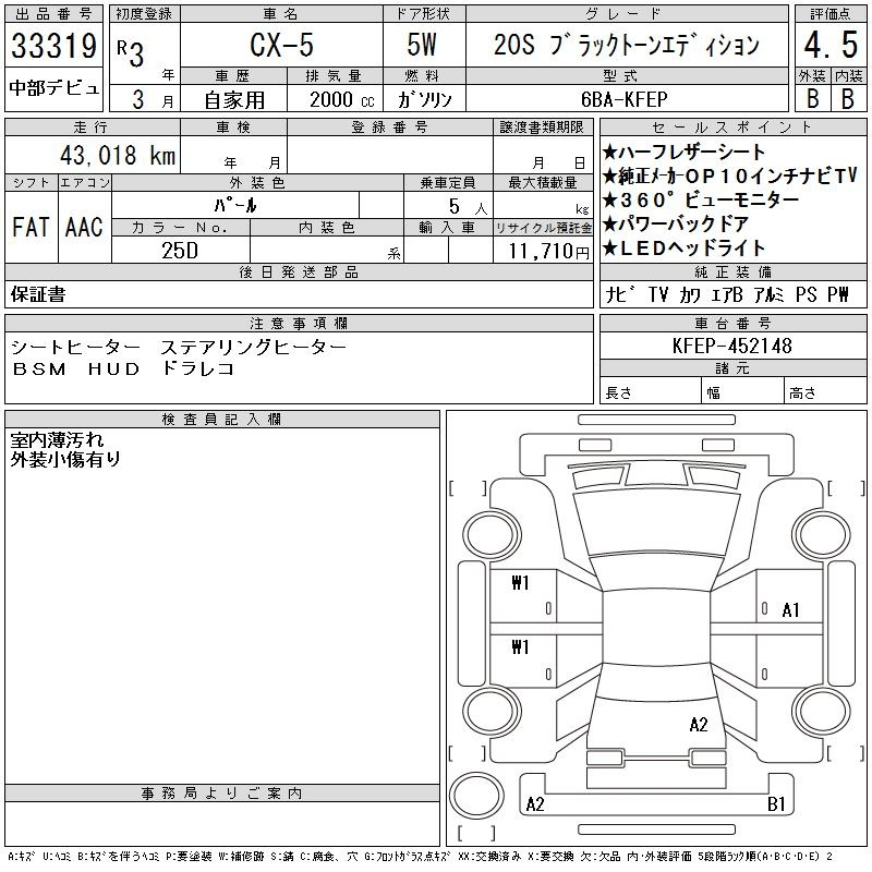 Аукционный лист MAZDA CX-5 2021