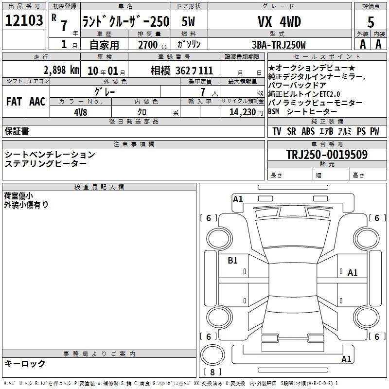 Аукционный лист TOYOTA LAND CRUISER 2025