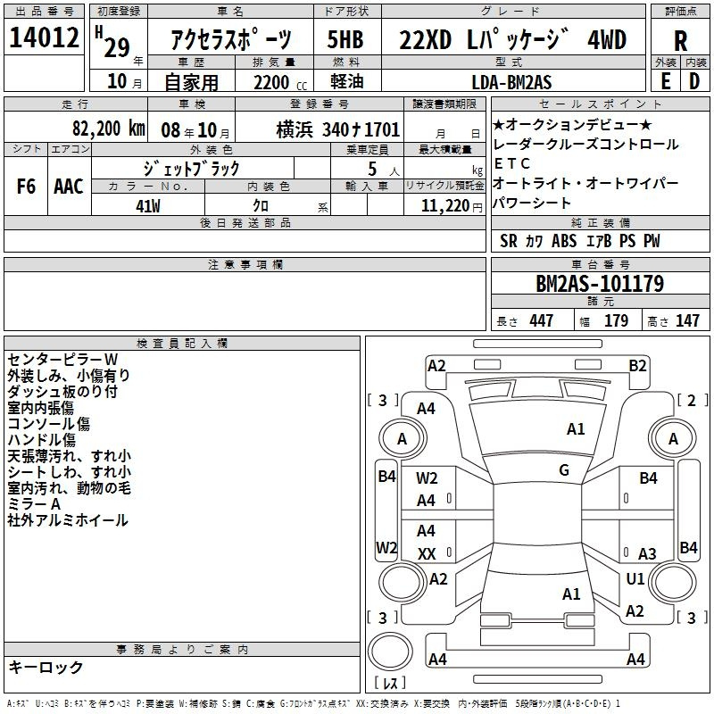 Аукционный лист MAZDA AXELA 2017