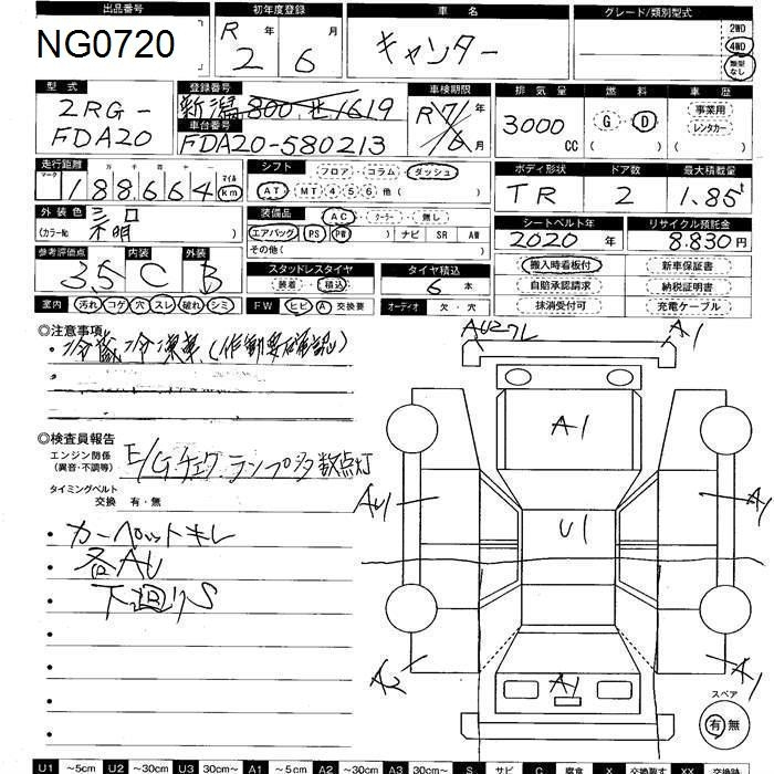 Аукционный лист MITSUBISHI CANTER 2020
