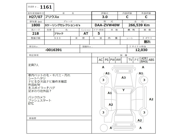 TOYOTA PRIUS ALPHA 2015