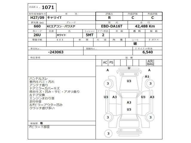 SUZUKI CARRY TRUCK 2015