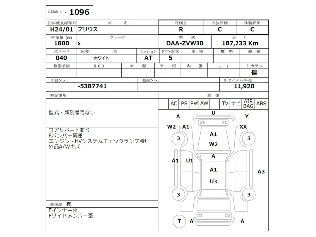 TOYOTA PRIUS 2012