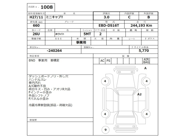 MITSUBISHI MINICAB TRUCK 2015