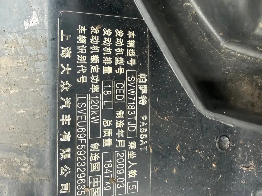 VOLKSWAGEN PASSAT LINGYU 2009