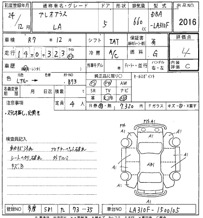 SUBARU PLEO PLUS 2012