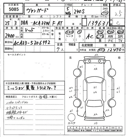 TOYOTA VANGUARD 2013