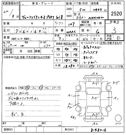 TOYOTA VELLFIRE 2010