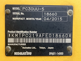KOMATSU PC30UU-5 2015