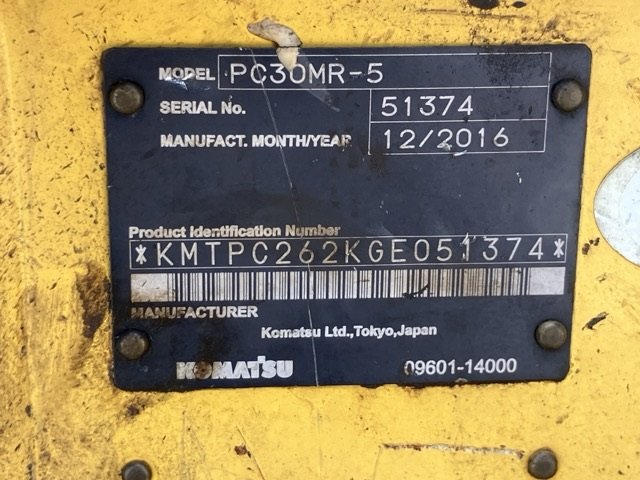 KOMATSU PC30MR-5 2016