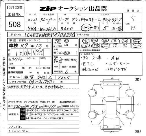 Аукционный лист CHRYSLER JEEP GRAND CHEROKEE 2024