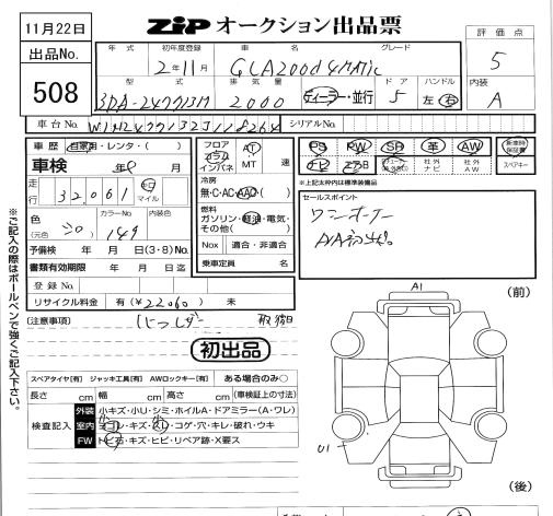 Аукционный лист MERCEDES BENZ GLA CLASS 2020